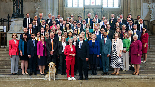 All 72 Liberal Democrat MPs elected at the 2024 General Election, in Westminster Hall